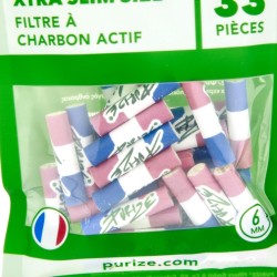 Filtres PURIZE XTRA Slim au charbon actif en vrac – filtre cigarette CBD haute qualité