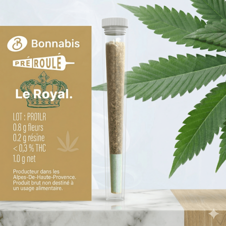 Pré-roulé royal fleurs de CBD et résines CBG